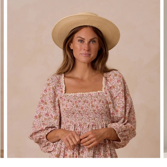 Rylee + Cru Dresses & Skirts - Floral Smocked Dress with Puff Sleeves